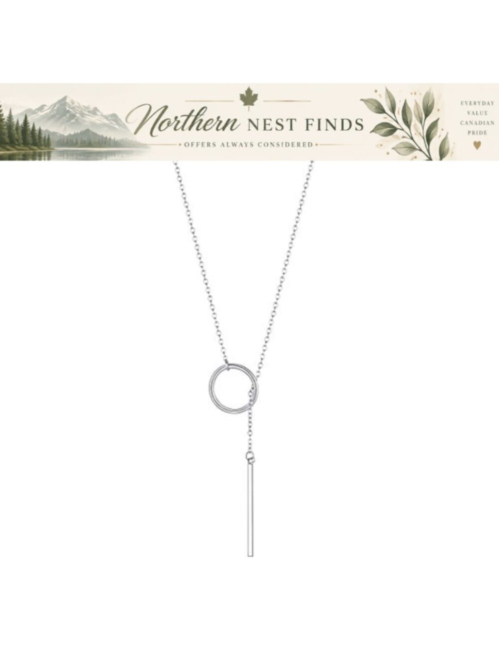 14K Gold Plated Y-Necklace Lariat Drop Bar Pendant Long Chain for Women